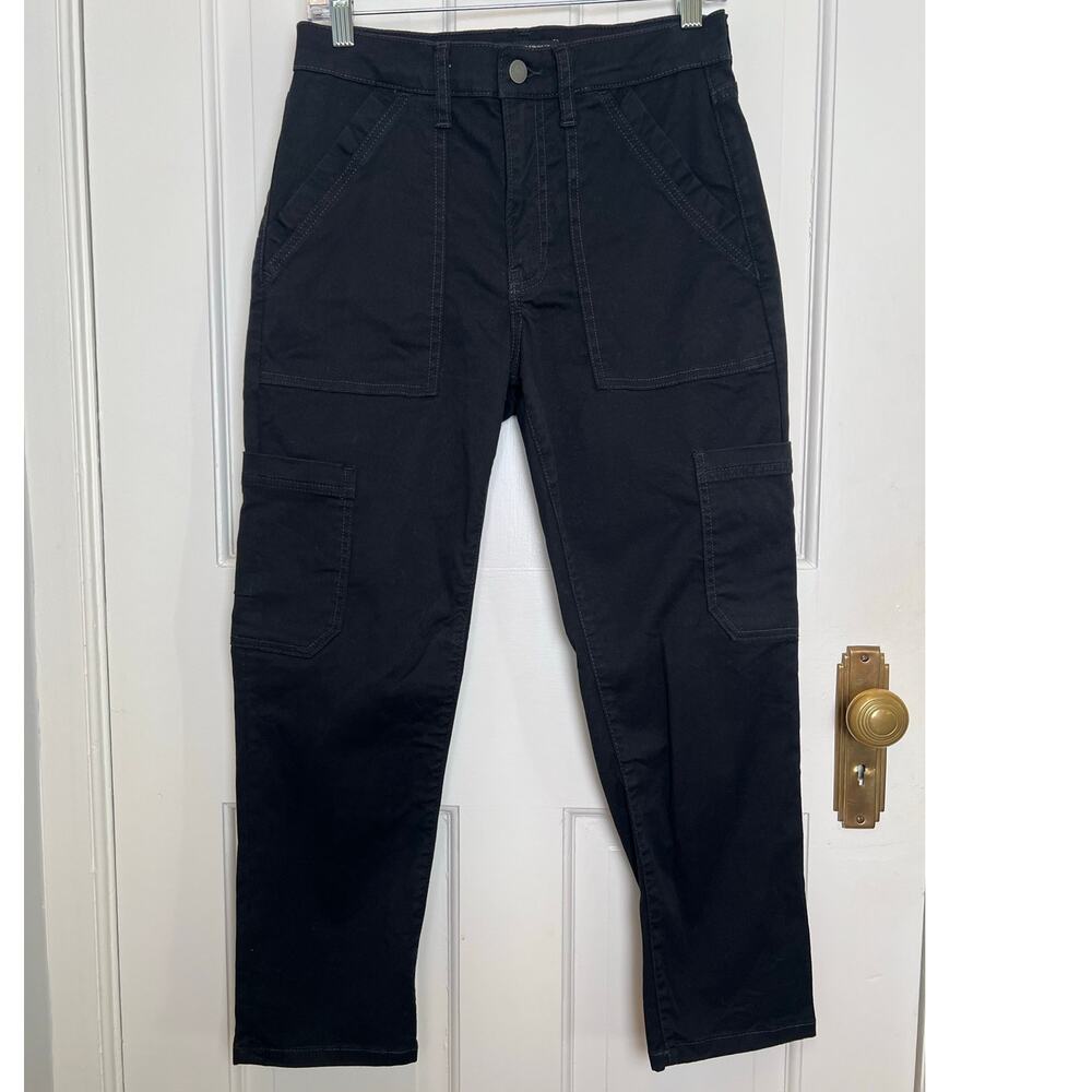 Banana Republic High Rise Slim Black Cargo Pants Cropped Utility Women's 29/8 P